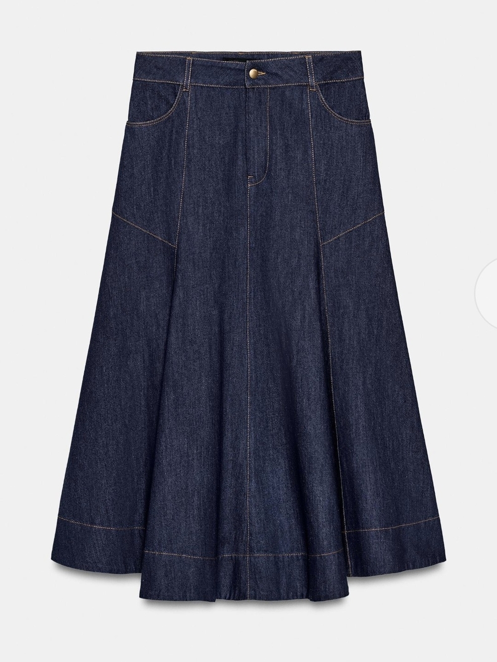 Zara Denim A-Line Midi Skirt(L)